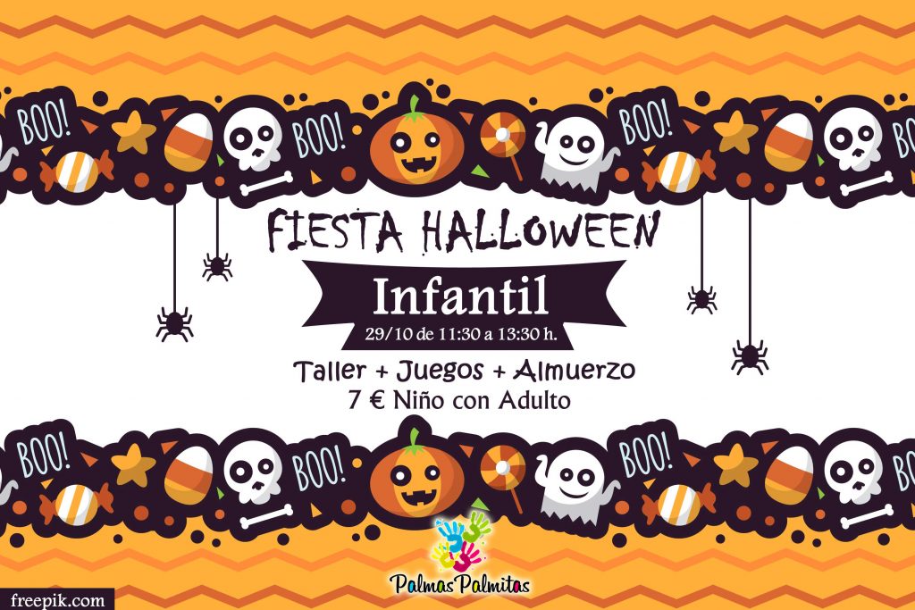Fiesta Halloween infantil Fuenlabrada. Local Palmas Palmitas